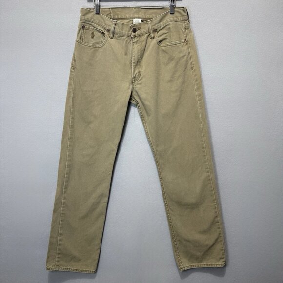 Ralph Lauren Polo Tan Denim Jeans Men’s 32X32 Classic Straight Leg Casual Pants - Picture 1 of 8